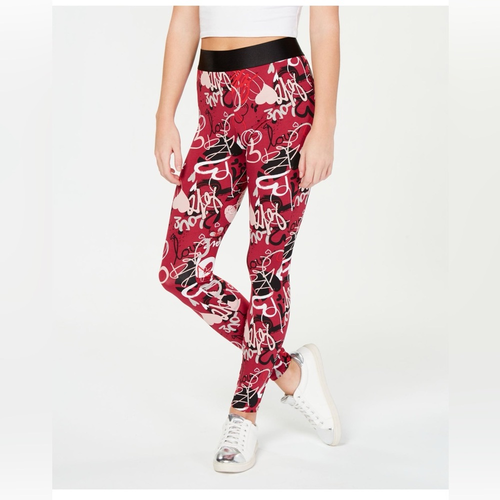 Material Girl Active Women’s Stretchy Love Print Leggings - Size M